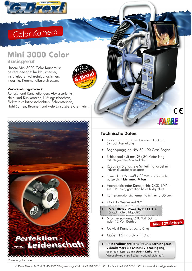 Als Hersteller von Kanalinspektionskameras, bieten wir Ihnen ein sehr umfangreiches Sortiment an hochwertigen Produkten.